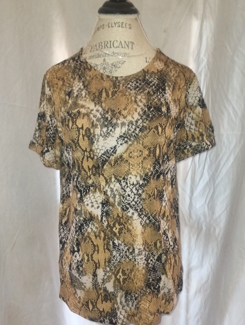 G by Giuliana Tan and Black Snake Print Top